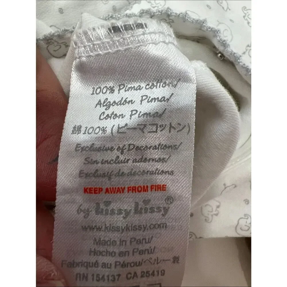 Kissy Kissy Pima cotton baby elephant print footie Newborn